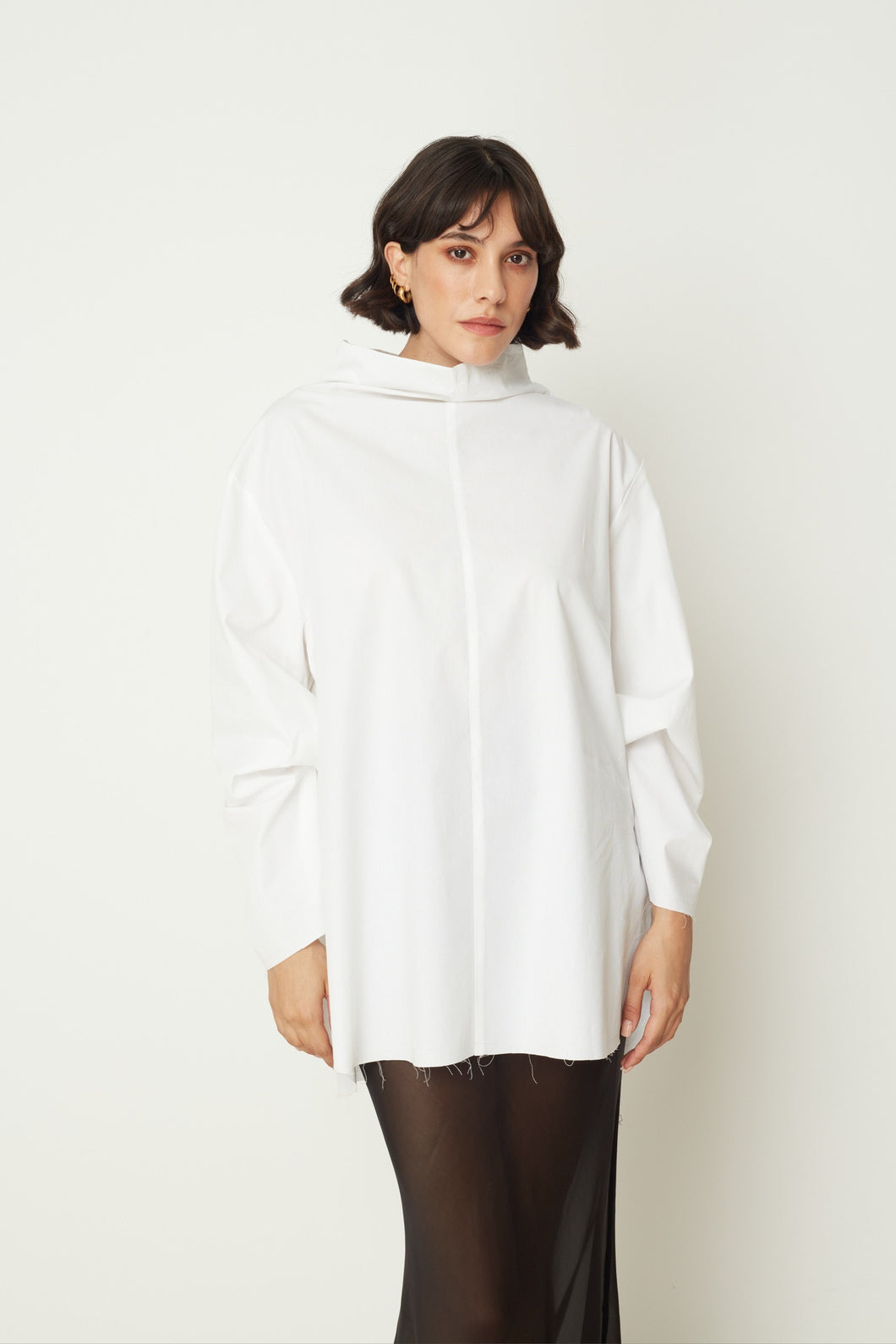 High Neck Shirt (White)