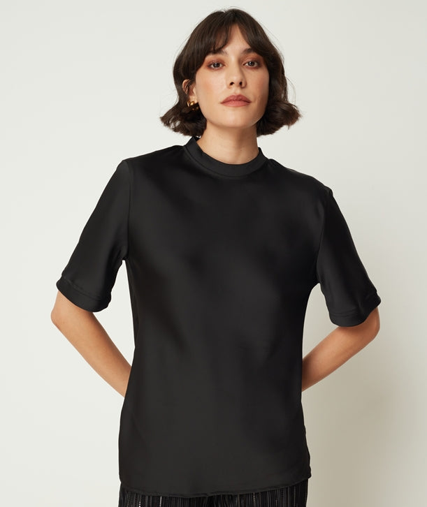 Satin T-Shirt (Black)