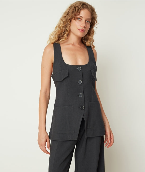 Vest with Pockets (Grey)